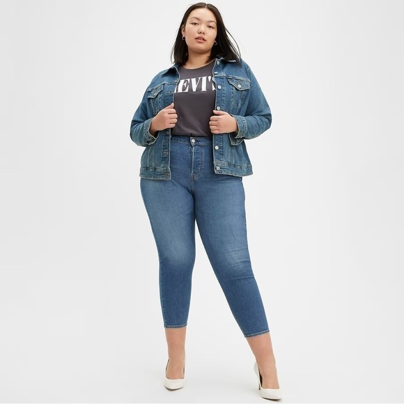 Levi’s Wedgie Skinny Classic High Rise Denim Blue Jeans Button Fly 16 Women’s - Picture 1 of 14